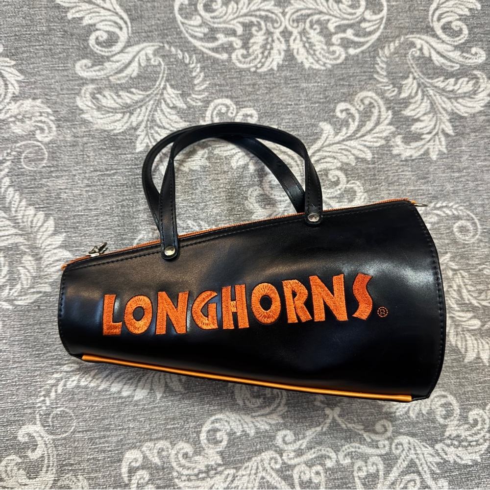 Sandol Texas Longhorns Megaphone Novelty Purse Handbag Black Orange Zip
